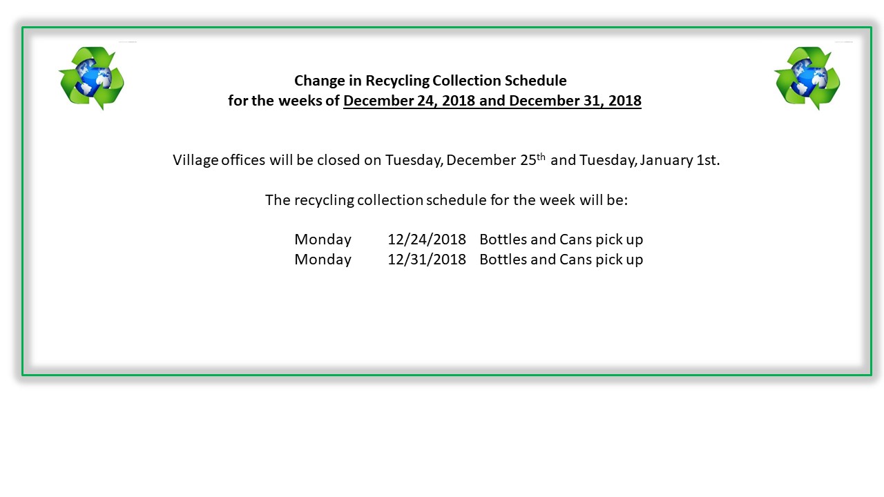 Change in recycling schedule for the week 24 v2
